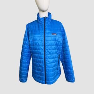 Patagonia Women’s Nano Puff Jacket Size L Blue Quilted Insulated Lightweight